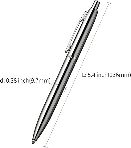 3 Pcs Retractable Metal Ballpoint Pens, for Gift, Business, Office, 1.0mm Medium Point - Image 5