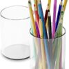 DreamShore Acrylic Pen Holder, 2 Pack Desktop Pencil Cup Stationery for Office