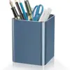 Pen holder,square pen cup, Metal pen pencil holder, desktop pencil cup stationery organization office desktop accessories, suitable for office, school, home and stationery