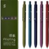 Gel Pens, 5 Pcs 0.5mm Black Ink Pens Fine Point Smooth Writing Pens with Silicone Grip