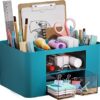 Marbrasse Pen Organizer with 2 Drawer, Multi-Functional Pencil Holder for Desk, Desk Organizers and Accessories