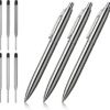 3 Pcs Retractable Metal Ballpoint Pens, for Gift, Business, Office, 1.0mm Medium Point