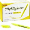 Shuttle Art 144 Pack Highlighters, Yellow Highlighter Pen Bulk with Versatile Chisel Tip Dry-Quickly Non-Toxic Highlighter