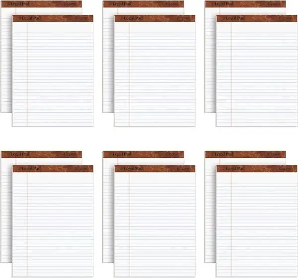 TOPS 8.5 x 11 3/4 Legal Pads, 12 Pack,