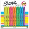 Sharpie Pocket Style Highlighters, Assorted Fluorescent, 12 Count, Chisel Tip
